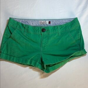 SO Bright Green Mid-Rise Cotton Jean Shorts